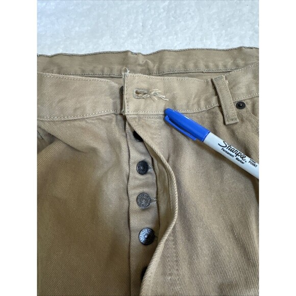 Levi's 501 Men's 42x30 Tan Button-fly Heavy Denim 00501-1212 - Picture 2 of 9
